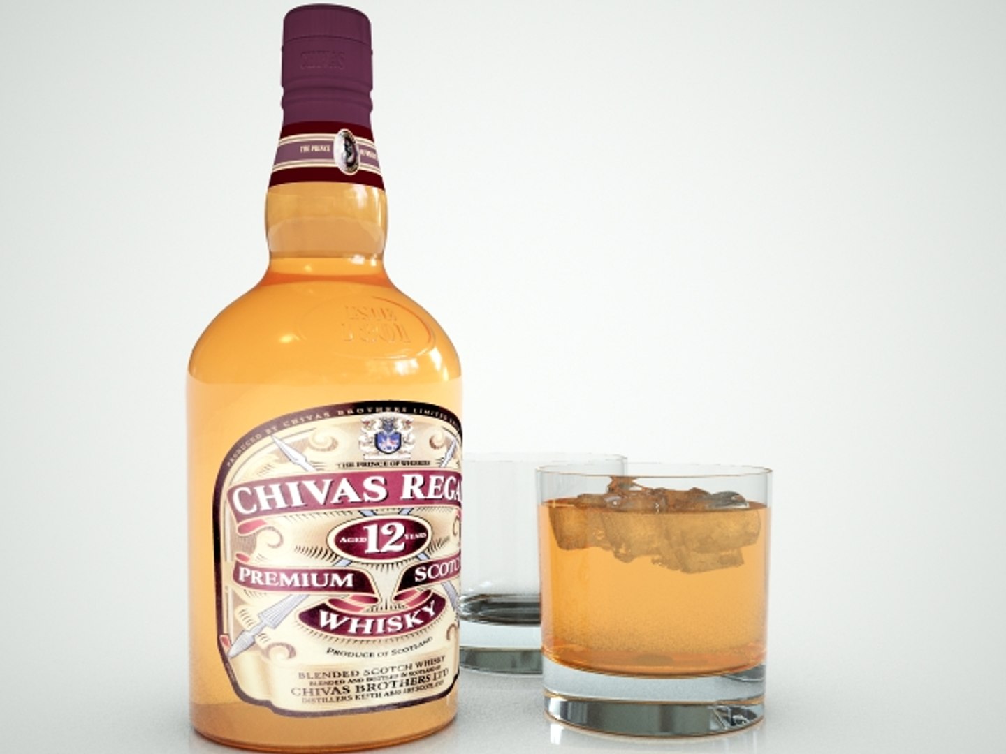 3d Chivas Regal Whiskey Bottle