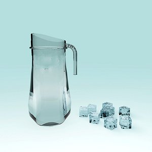 clear glass water kettle 3D model