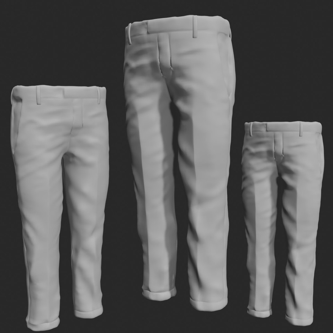 Formal Trouser White Pants Casuals Office Pants 3D TurboSquid 1775845