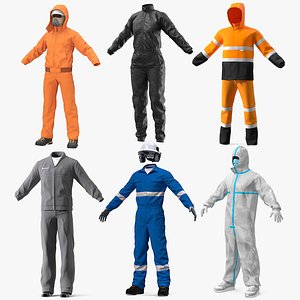 Industrial Protective Clothing Collection 4 3D model