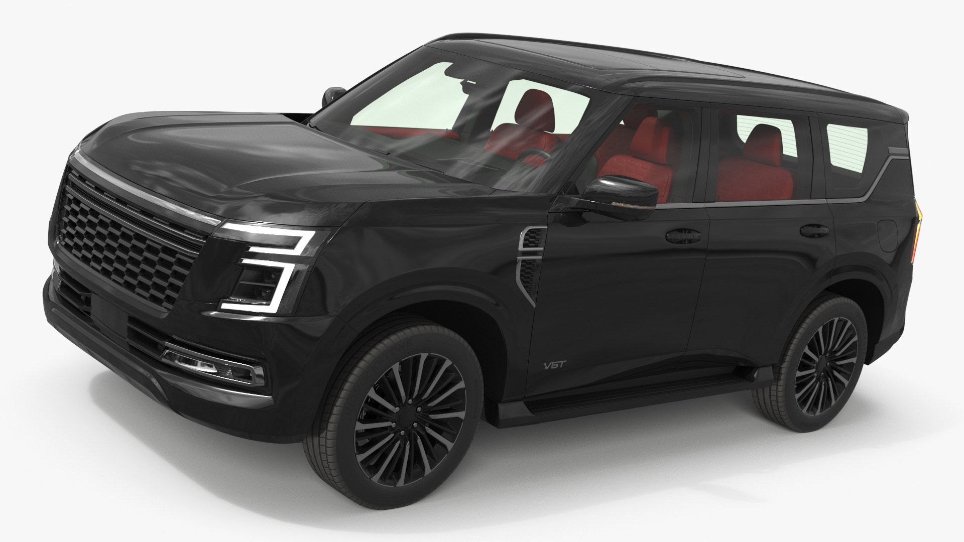Panoramic Roof Utility Crossover Black Simplified 3D model preview