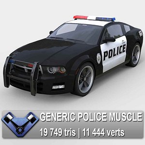 generic police car stallion 3d model