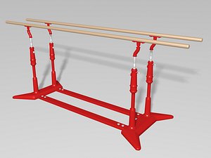 3D gymnastics parallel bars model