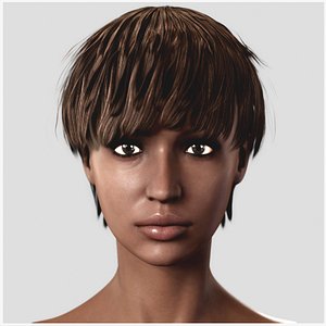 Naked Black Woman Fit 3D model