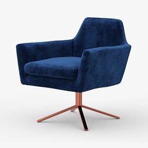MOE Pivot Blue Velvet Arm Chair