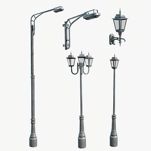 Street Light Poles Low-poly 3D model