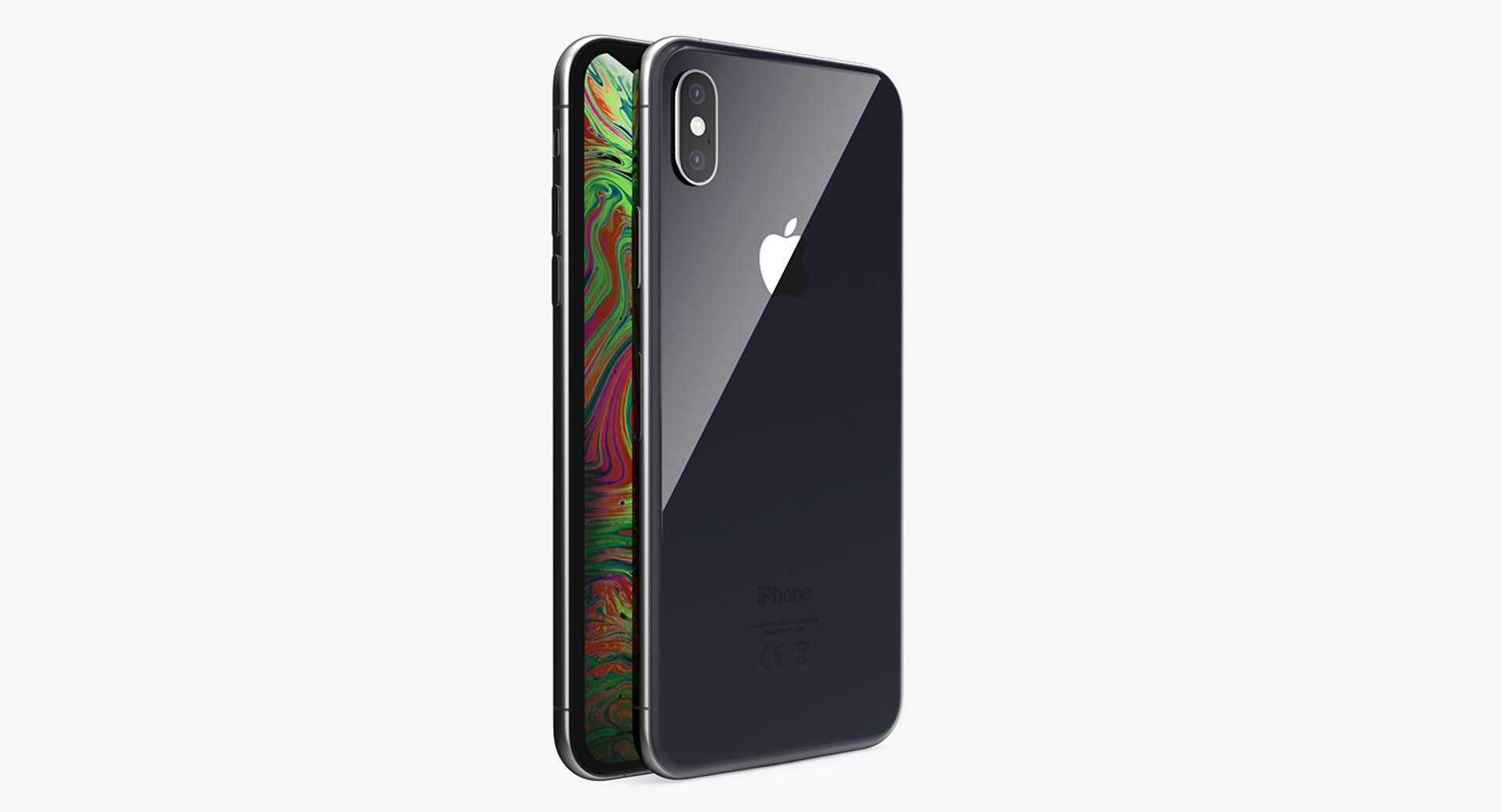 Space Grey iPhone XS Max 3D model preview