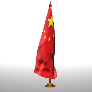 3D CHINA  table flag t model