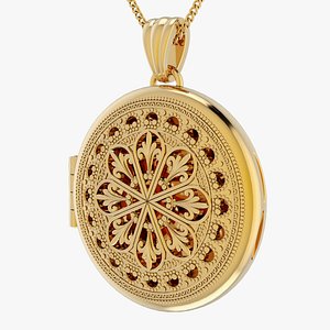 Ornamental Locket Pendant Necklace