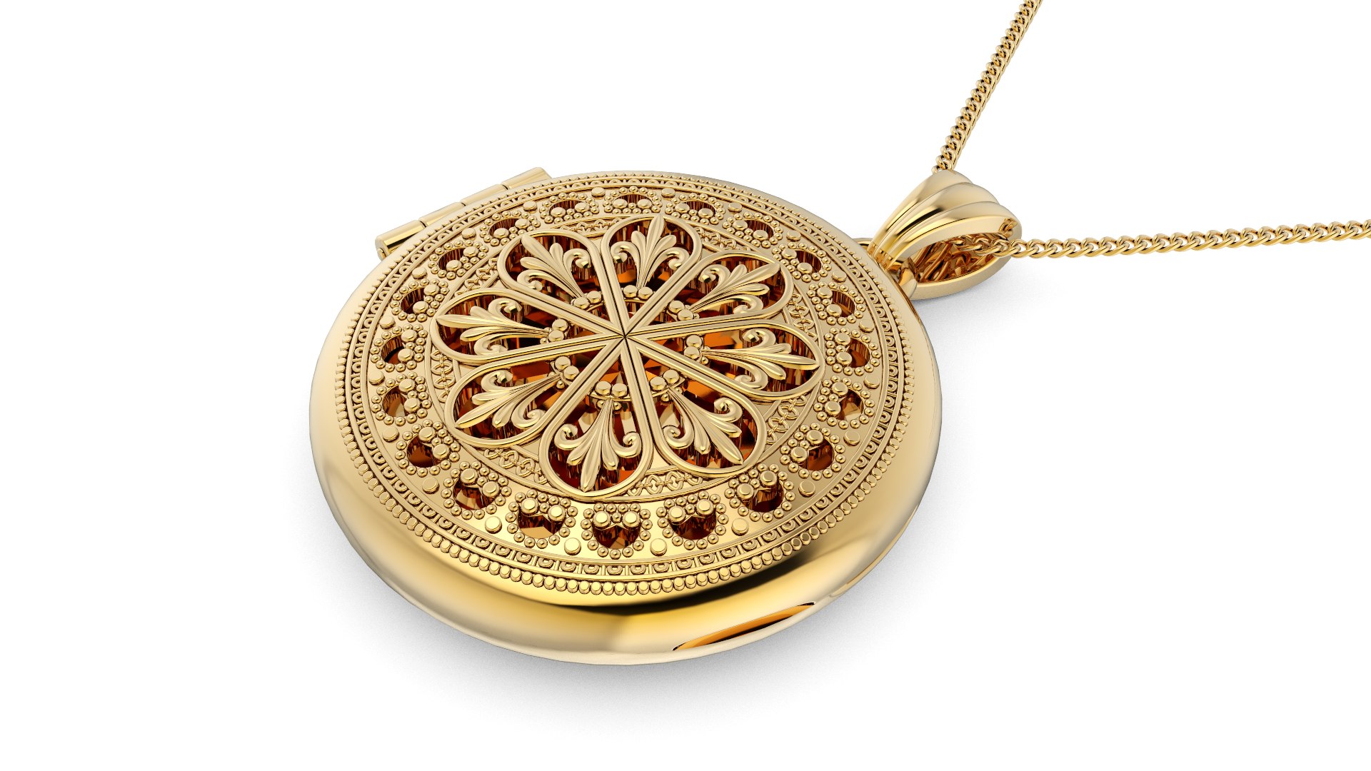 Ornamental Locket Pendant Necklace 3D - TurboSquid 2164530