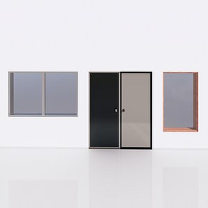 3D revit family door model