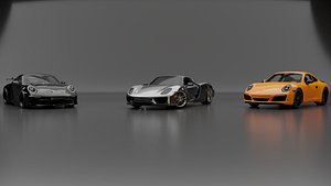 3 porsche pack 3D model