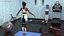 Dark Skin Fitness Woman Rigged for Cinema 4D