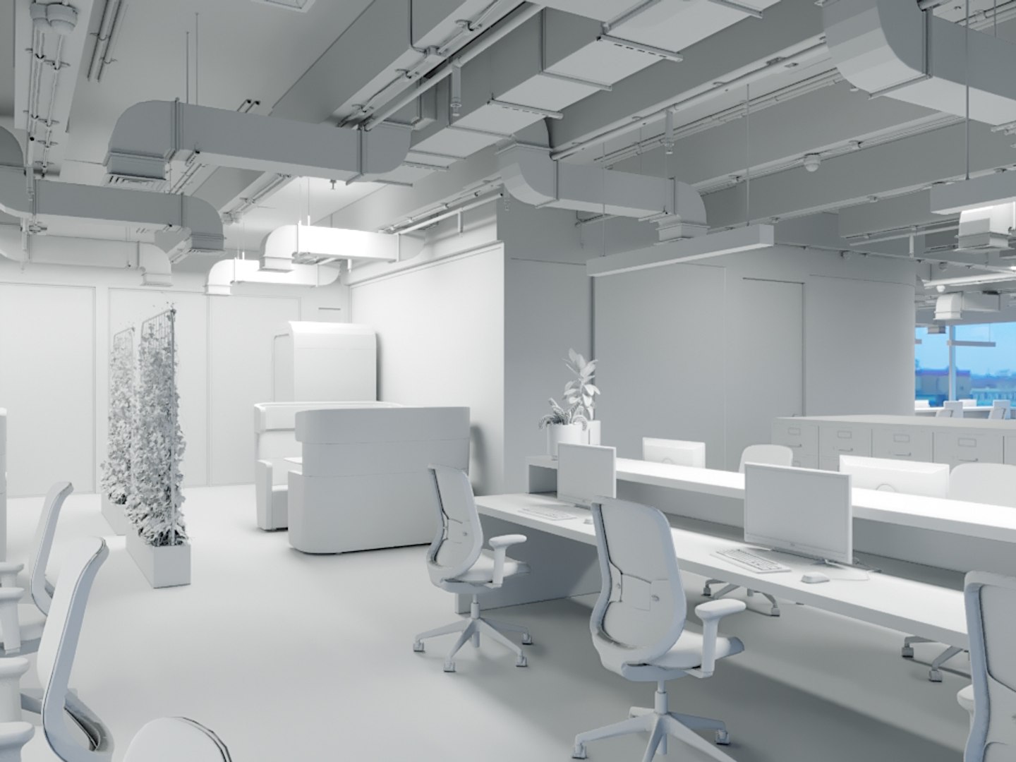 Office Space Model - TurboSquid 1384608