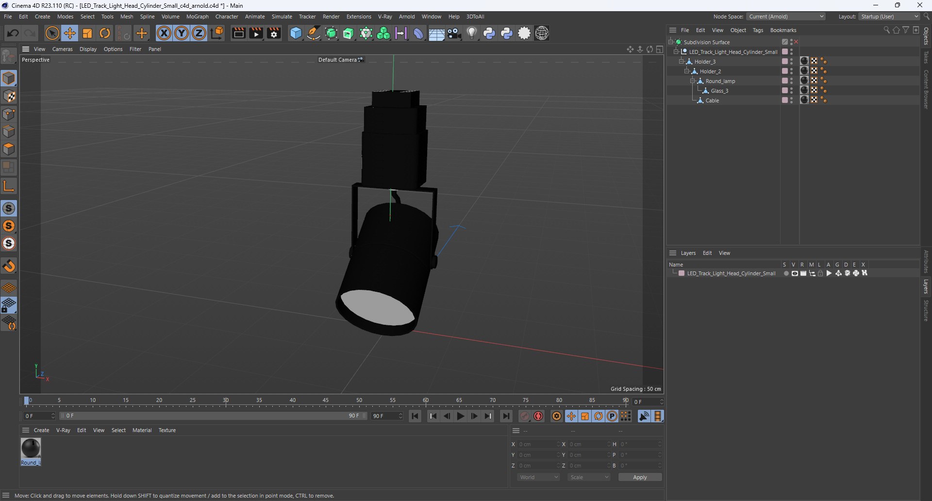 LED Track Light Head Cylinder Small 3D Model - TurboSquid 2279857