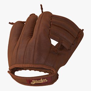 3D vintage baseball glove shoeless