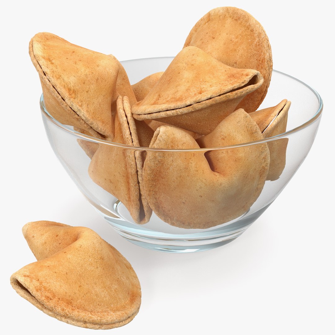 Fortune Cookies in Bowl 3D model preview