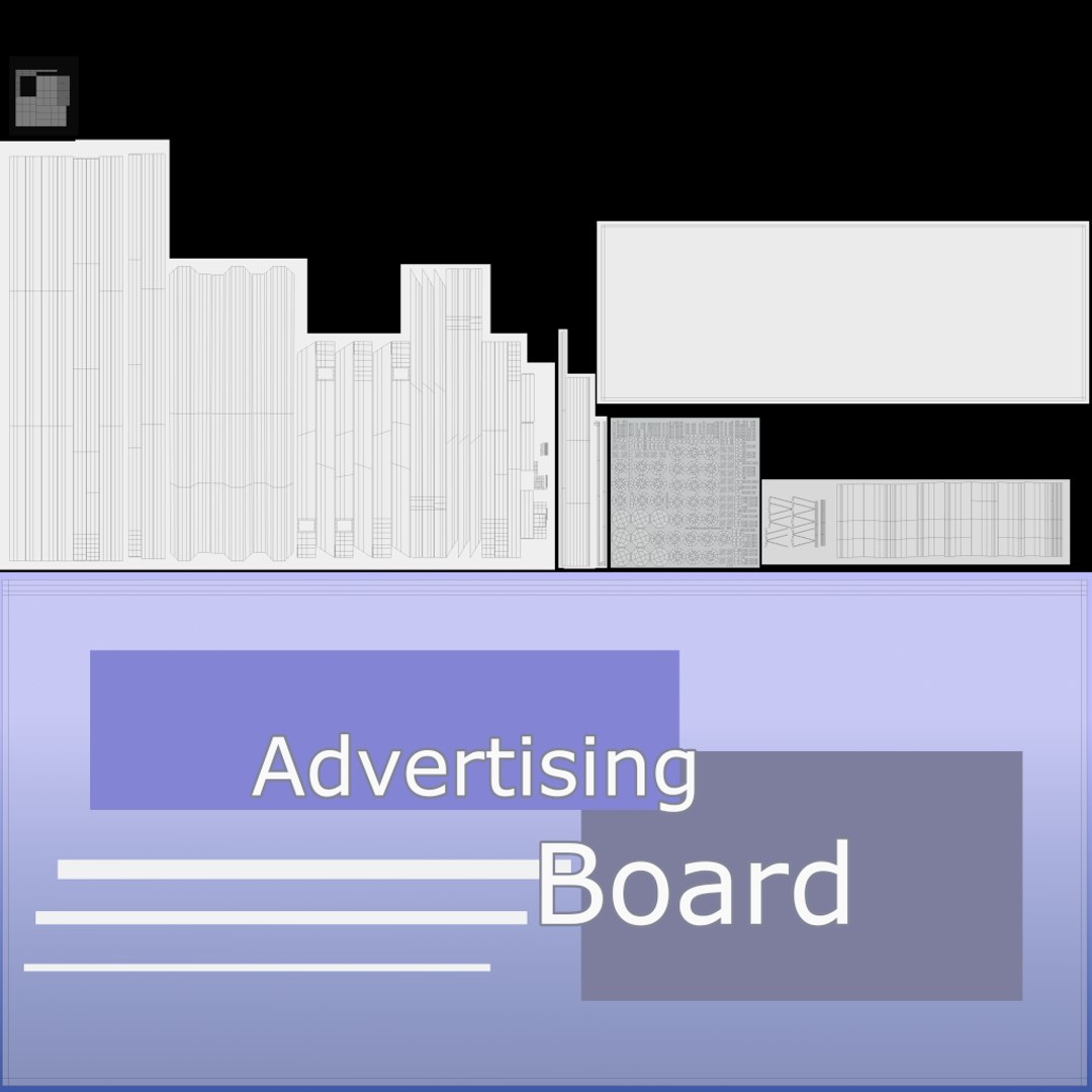 Sport Advertising Board 3D model https://p.turbosquid.com/ts-thumb/1j/gniP4o/mw/advertisingboard_uvlayout/png/1756928182/1920x1080/fit_q87/eca1c00c2196ea886c6e4d8e20aab7a3ec1cf002/advertisingboard_uvlayout.jpg