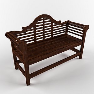 3D park bench
