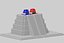 Pyramide aztèque simple de dessin animé Low Poly