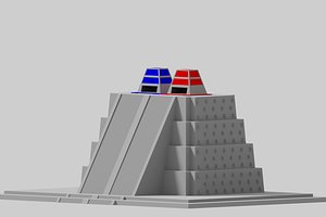 cartoon simple aztec pyramid 3D