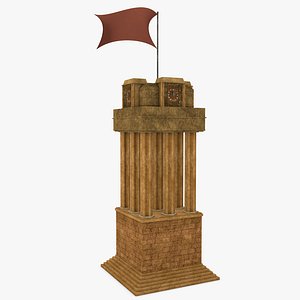 clock tower stylish c4d