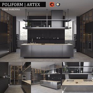 3d kitchen poliform varenna artex model