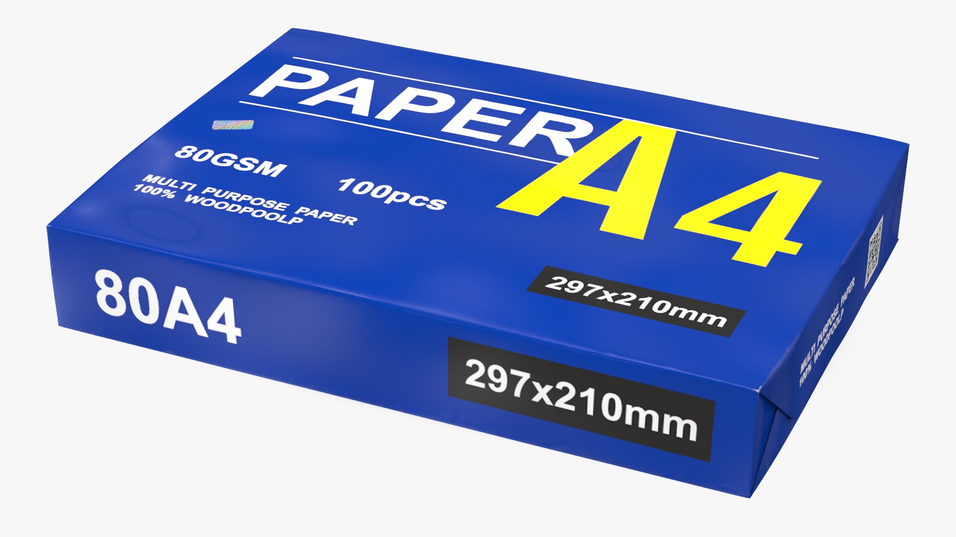 White A4 Copier Paper Pack 3D model preview
