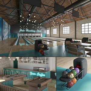 3D Bowling Alley Interior