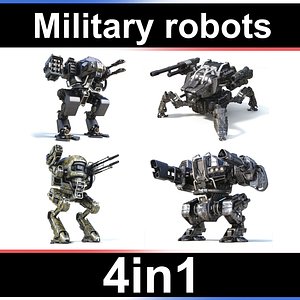 military robots set 4in1 3D model