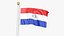 3D Paraguay Flag Stand Pole Animated Loop