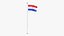 3D Paraguay Flag Stand Pole Animated Loop