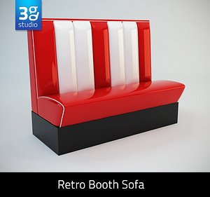 american style retro diner booths 3ds