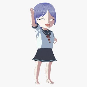 Anime Chibi School Girl 2 Ariako Fully Rigged