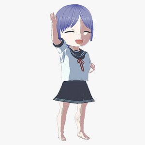 Anime Chibi School Girl 2 Ariako Fully Rigged