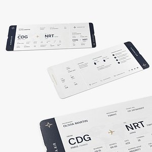 Airline Boarding Pass White