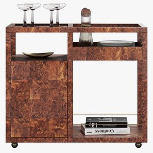 3D Saige Burl Bar Cart by West Elm