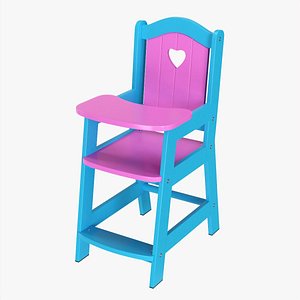 3D model Play dolls high chair v2