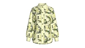 3D Girls All Over Printed Button-Up Shirt