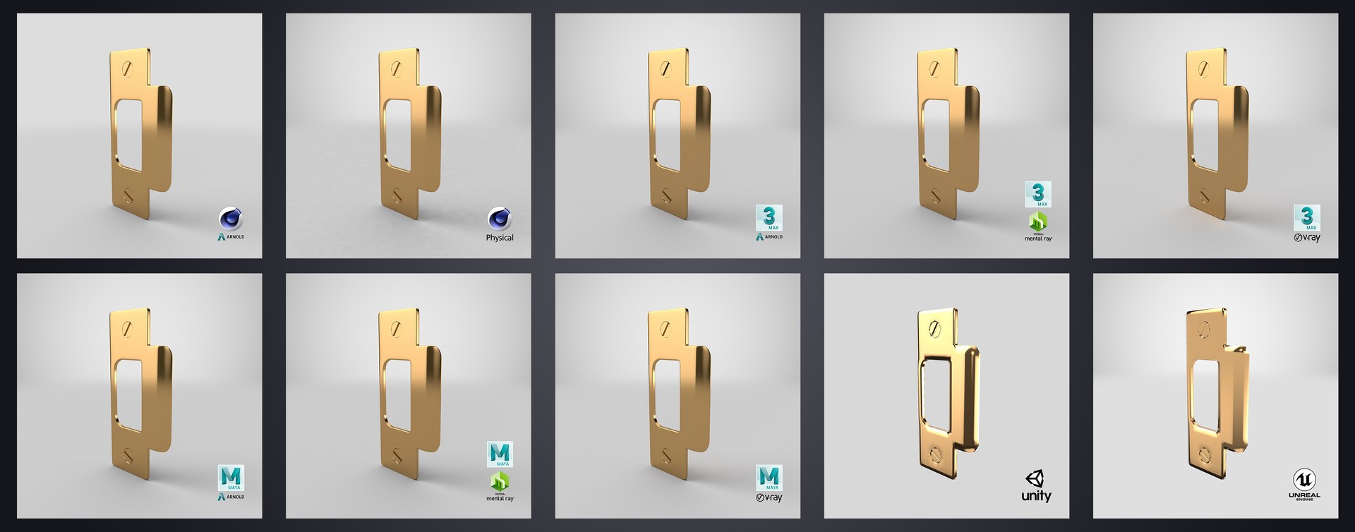 Golden DoorKnob Lock Key Latch Hinge Collection V01 3D model https://p.turbosquid.com/ts-thumb/1k/YMI9Pm/Ag/doorstrikeplategoldenv01_stem_renders/jpg/1624899393/1920x1080/fit_q87/fdcc82d77b0b6c91b17ef43231aea7fb4e0d29a2/doorstrikeplategoldenv01_stem_renders.jpg