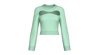 Girls Front Chest Cutout Long Sleeve Crop Top