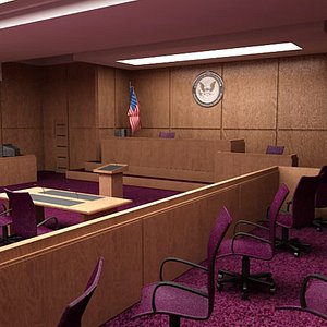 3d courtroom room model