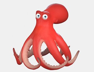 rigged cartoon octopus 3d model