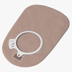 Two-Piece Closed Ostomy Bag with Locking Flange 3D model
