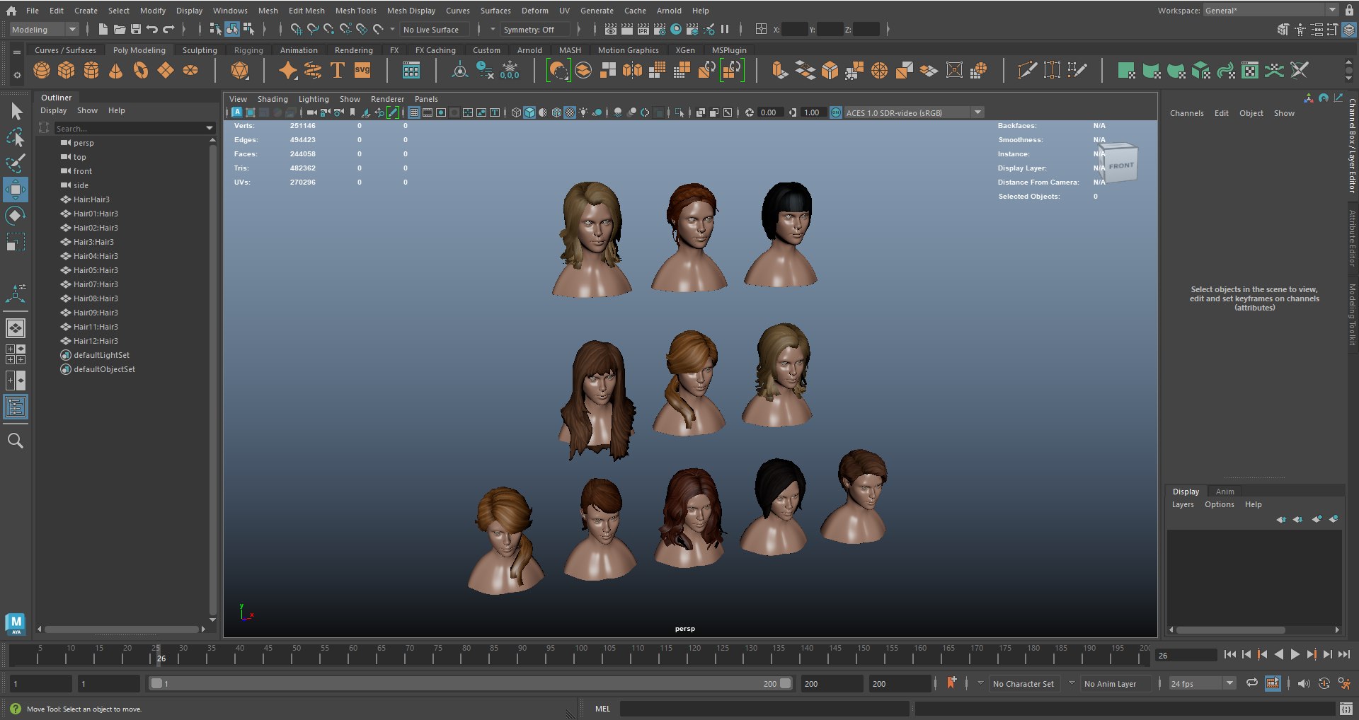 3D Female Hair AR VR PBR Lowpoly With Game Ready - TurboSquid 2064568