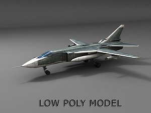 Low poly Su-24 Bomber