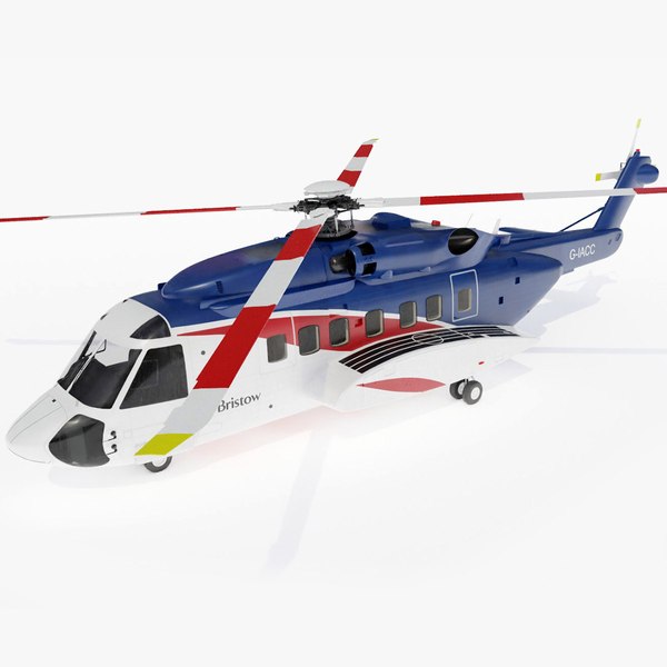 s-92 bristow sikorsky helicopter 3d model