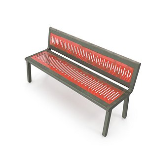 Weathered Outdoor Park Bench(1) 3D model