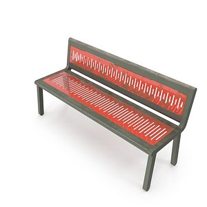 Weathered Outdoor Park Bench 28