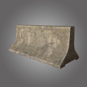 Concrete Barrier PBR Game-Ready